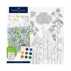 Faber-Castell - Canvas Paint by number Flowers + 9waterc