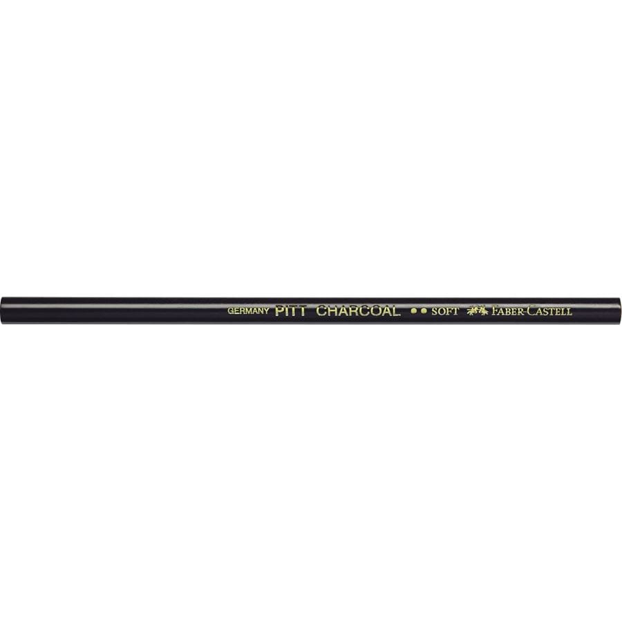 Faber-Castell - Pitt natural charcoal pencil, oil-free, black soft