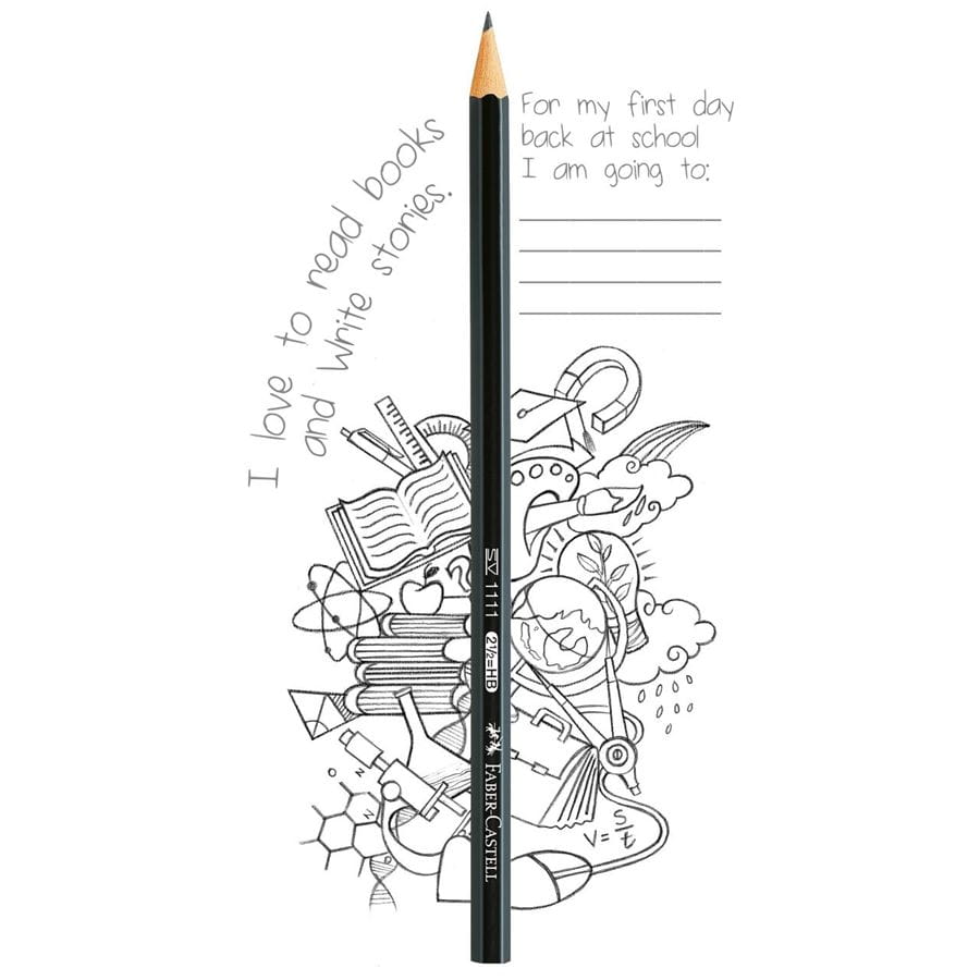 Faber-Castell - 1111 Black matt graphite pencil HB, pack of 12