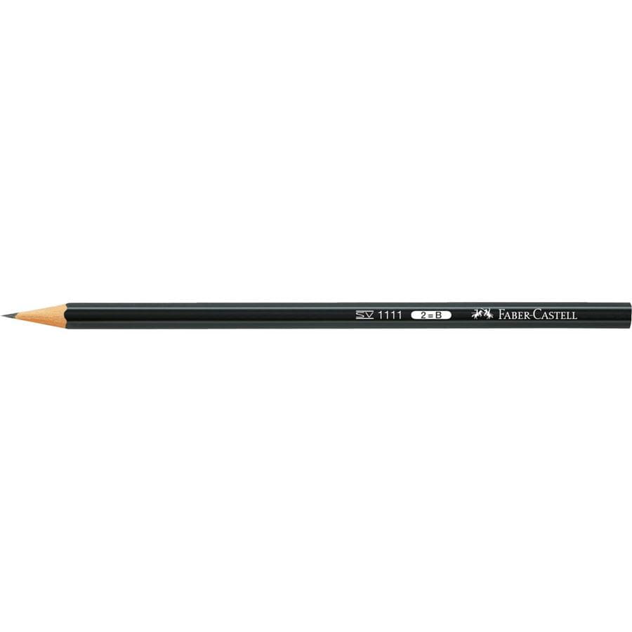 Faber-Castell - 1111 Black matt graphite pencil 2B, pack of 12