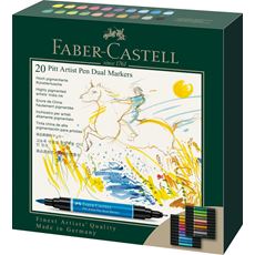 Faber-Castell - Pitt Artist Pen Dual Marker India ink, wallet of 20