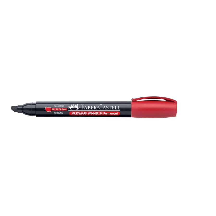 Faber-Castell - Multimark Winner 54-E permanent marker, chisel tip, red