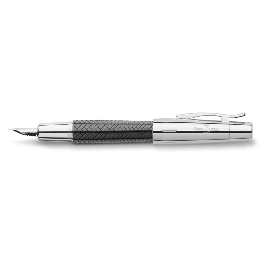 Faber-Castell - Fountain pen e-motion resin Parquet black medium