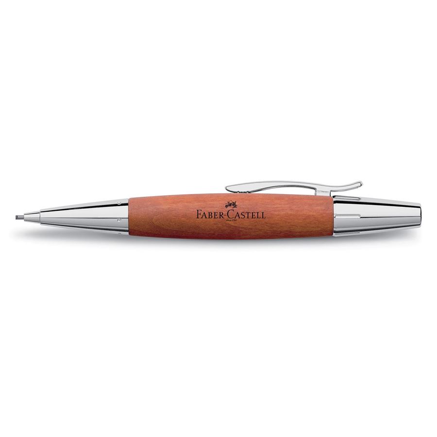 Faber-Castell - Propelling pencil e-motion pearwood/chrome brown