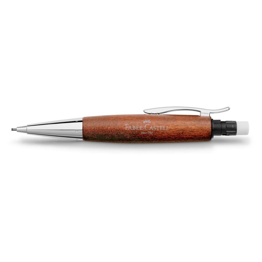 Faber-Castell - Propelling pencil e-motion pearwood/chrome brown