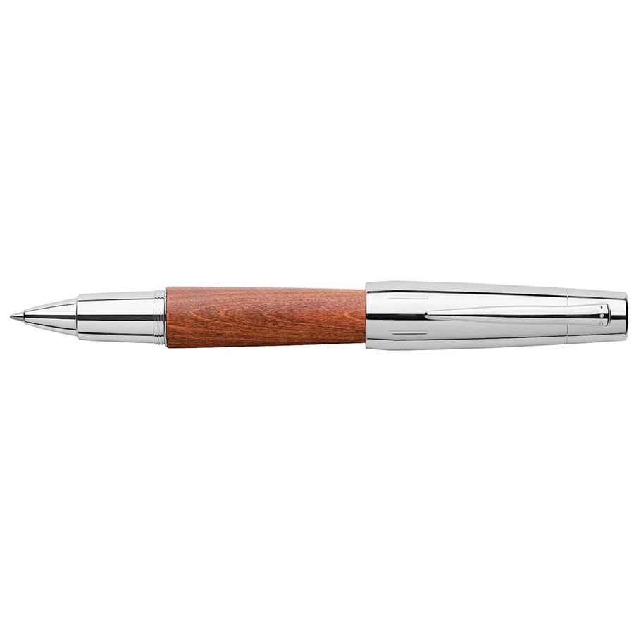 Faber-Castell - Ink roller e-motion wood/chrome brown