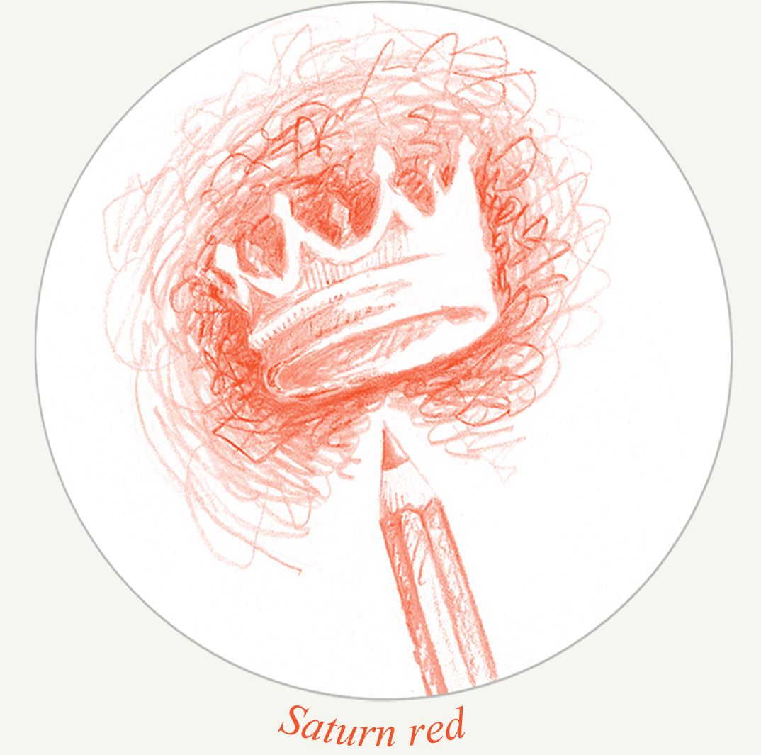 Saturn red and a crown