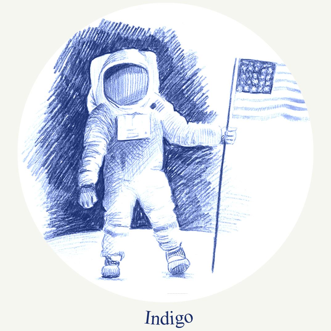 "indigo" american astronaut