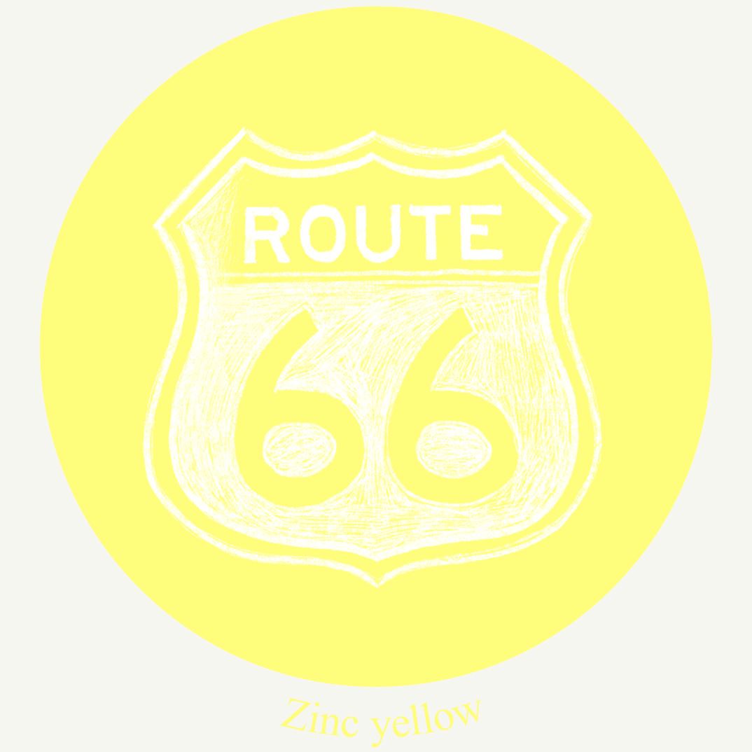Route 66 on a yellow background
