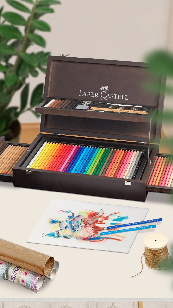 Faber-Castell - Art & Graphic Collection, wooden case, 125 pieces