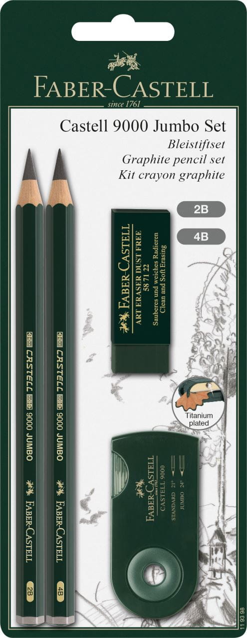 Faber-Castell - Castell 9000 Jumbo drawing set, 4 pieces
