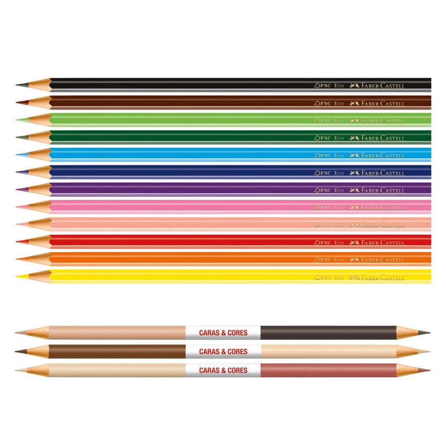 Faber-Castell - Col. Ecopensil Caras & Cores 12+3