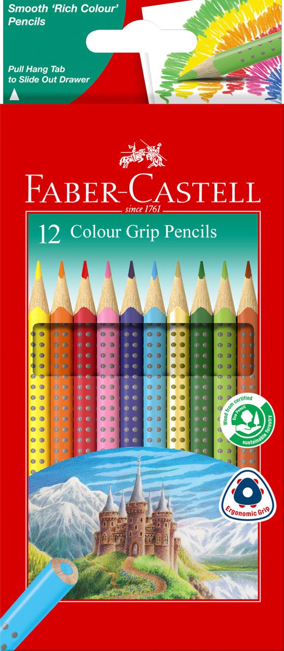 Faber-Castell - Colour pencil permanent Colour Grip box of 12