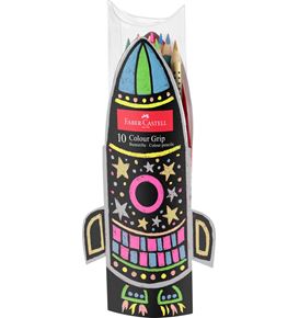 Faber-Castell - Colour Grip colour pencil colouring set rocket, 10 pieces