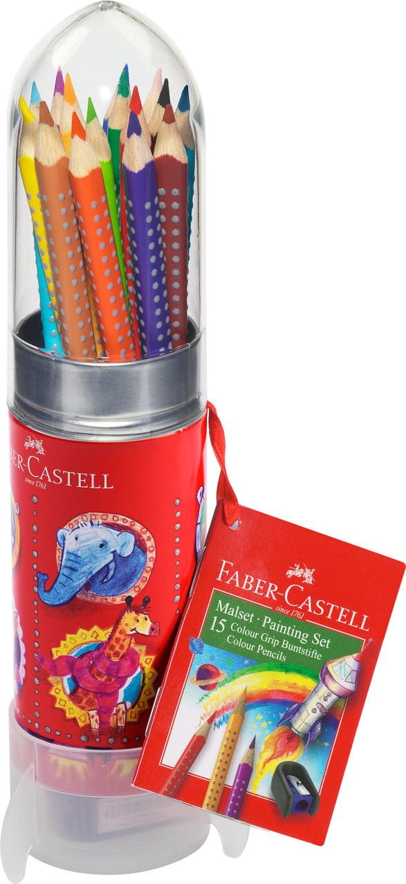 Faber-Castell - Colour Grip colouring set Rocket, 16 pieces