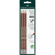 Faber-Castell - Dessin graphite pencil with eraser, B, set of 3