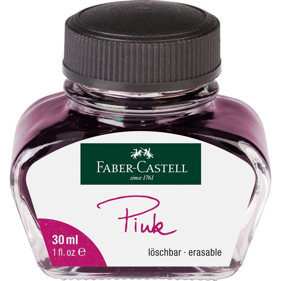 Faber-Castell - Ink bottle, 30 ml, ink pink erasable