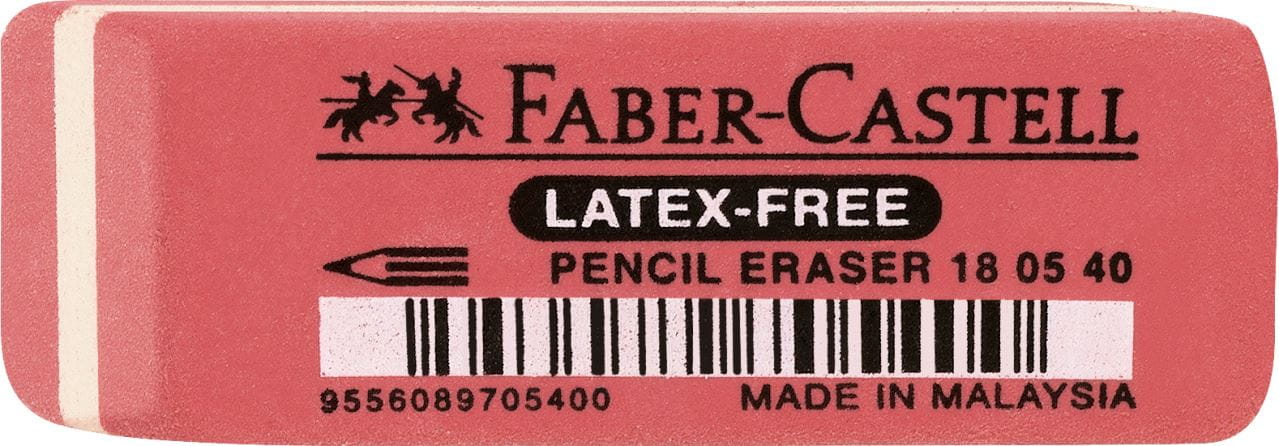 Faber-Castell - 7005-40 latex-free eraser, red