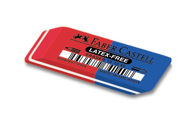 Red/Blue Faber-Castell 187040 Natural Rubber Eraser 