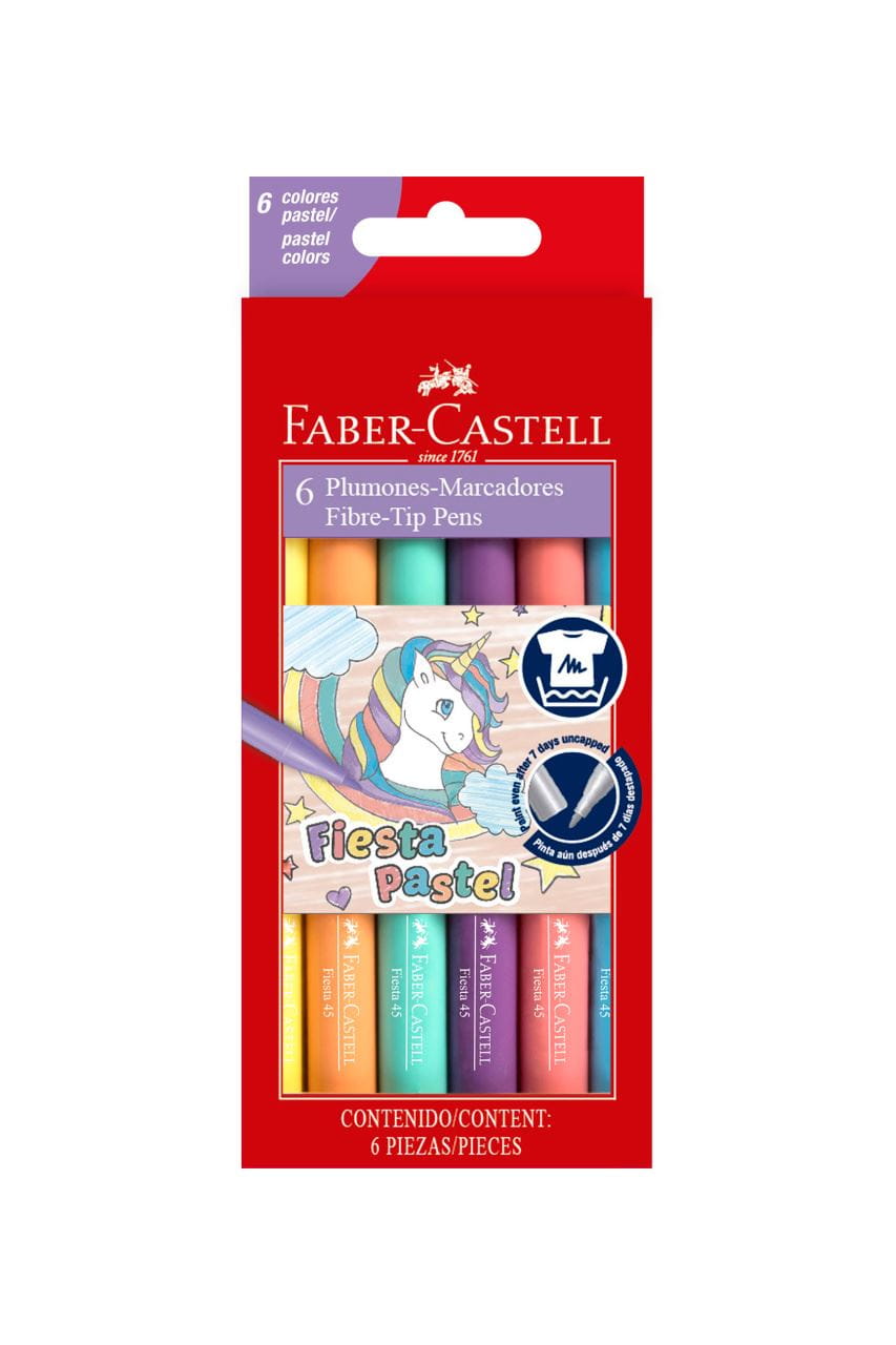 Faber-Castell - Fibre-tip pen Fiesta 45 Pastel set 6x