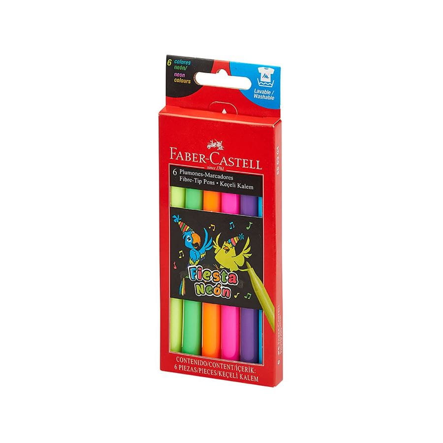 Faber-Castell - Fibre-tip pen Fiesta 45 Neon set 6x