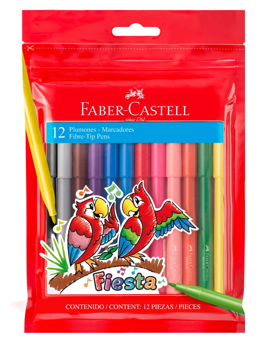 Faber-Castell - Fibre-tip pen Fiesta 45 31245 set zip12x