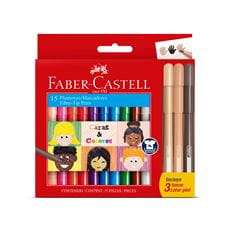 Faber-Castell - Fibre-tip pen Fiesta 45 box 12 +3 skin tones