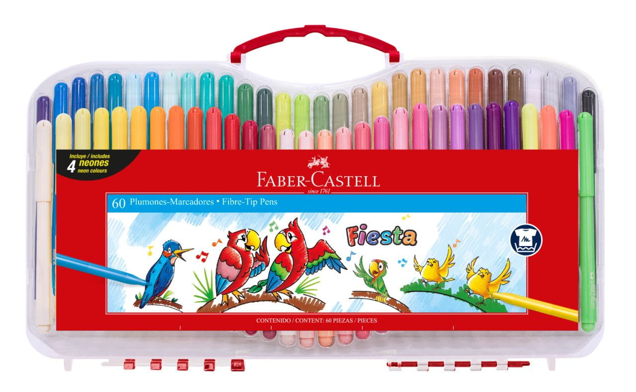 Faber-Castell - Fibre-tip pen Fiesta 45 plastic case 60x