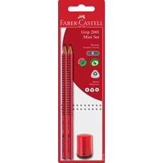 Faber-Castell - Grip 2001 graphite pencil set, B, red/blue, 3 pieces