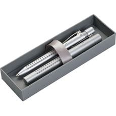 Faber-Castell - Grip 2011 fountain pen gift set, silver, 2 pieces