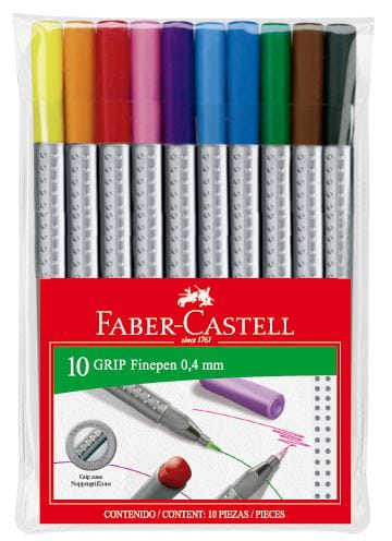 Faber-Castell - Grip Finepen 0.4 30460 set 10x