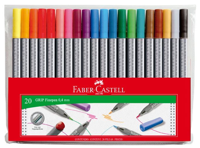 Faber-Castell - Grip Finepen 0.4 set 20x