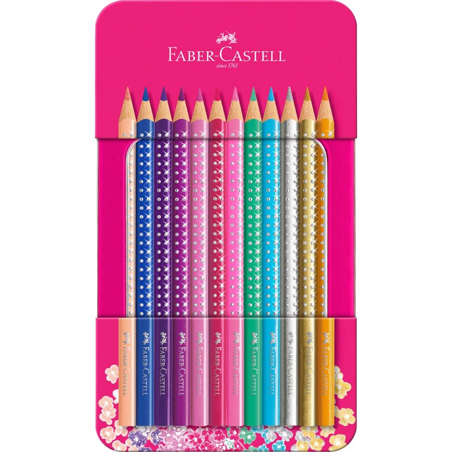 Sparkle colour pencil tin with 12 Sparkle colour pencils