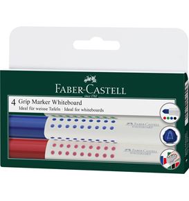 Faber-Castell - Grip Marker Whiteboard, round tip, wallet of 4