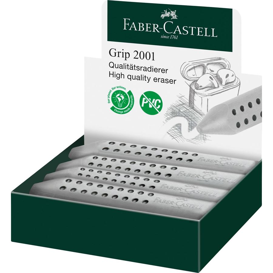 Faber-Castell - Grip 2001 triangular eraser, grey