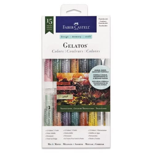 Faber-Castell - Gelatos watersoluble crayons, translucent tones, 15 pieces