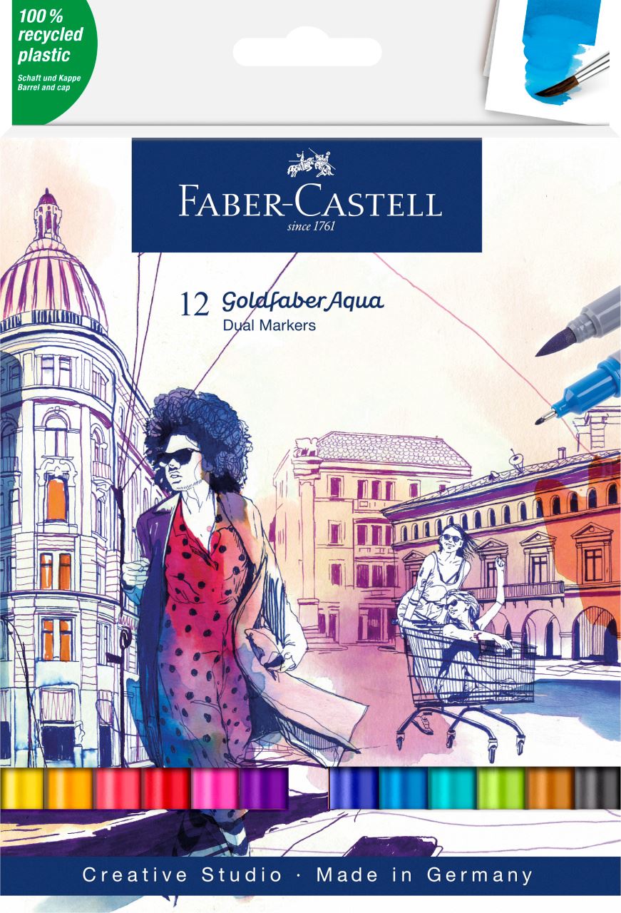 Faber-Castell - Goldfaber Aqua Dual Marker wallet of 12