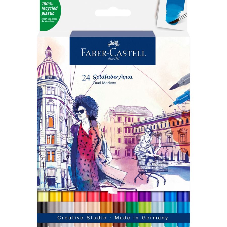 Faber-Castell - Goldfaber Aqua Dual Marker wallet of 24