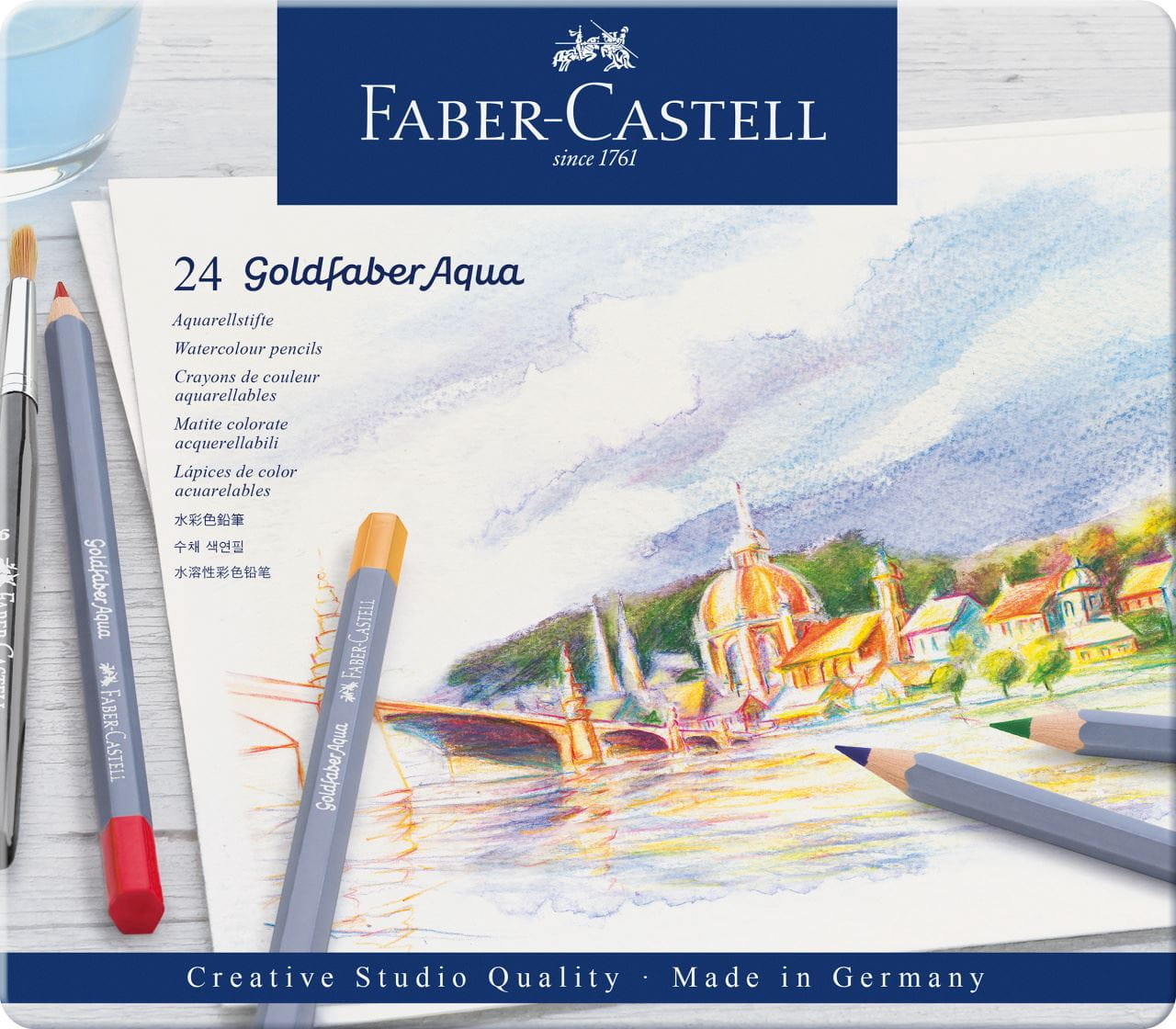 Faber-Castell - Goldfaber Aqua watercolour pencil, tin of 24