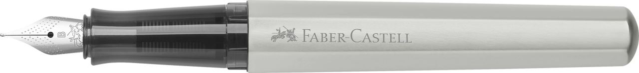 Faber-Castell - Fountain pen Hexo silver matt broad