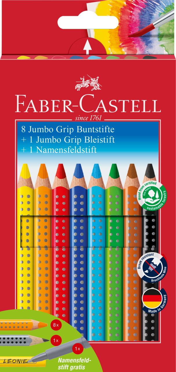 Faber-Castell - Jumbo Grip colour pencils, promotional set, 10 pieces