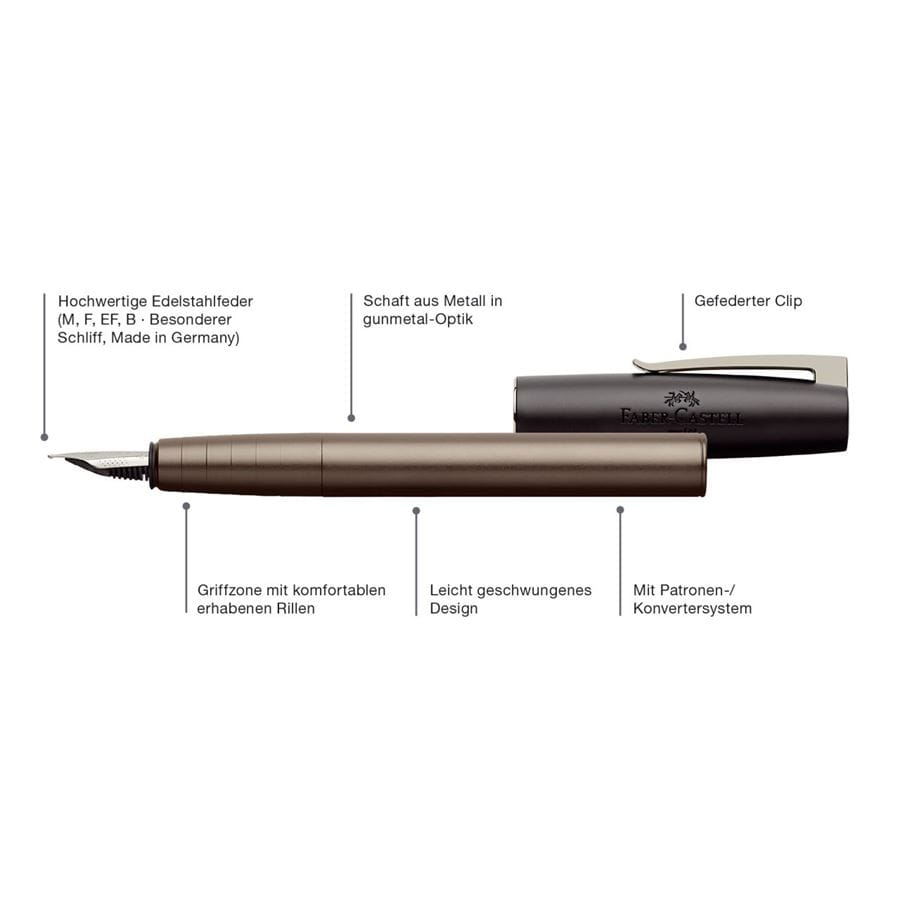 Loom Gunmetal fountain pen, M, anthracite shiny