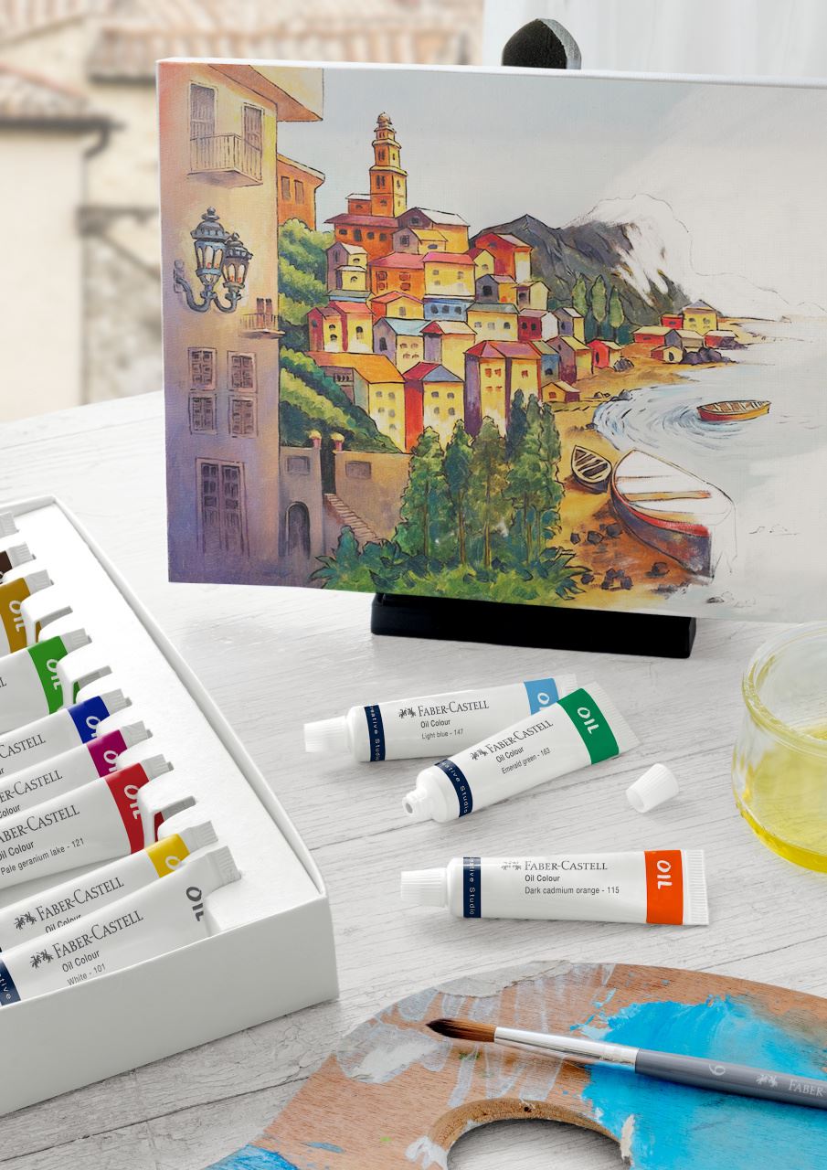 Faber-Castell - Oil colours, cardboard wallet of 12, 12x 20 ml tube