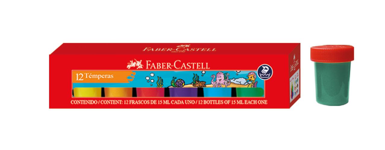 Faber-Castell - Gouache 163012 set 12x colors of 15ml
