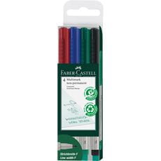 Faber-Castell - Multimark overhead marker water-soluble, F, wallet of 4