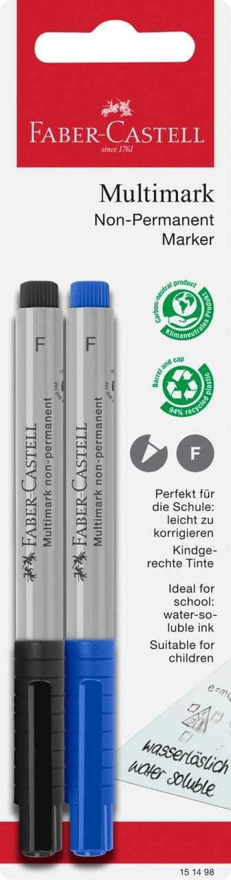 Faber-Castell - Multimark overhead marker water-soluble, F, blue/black