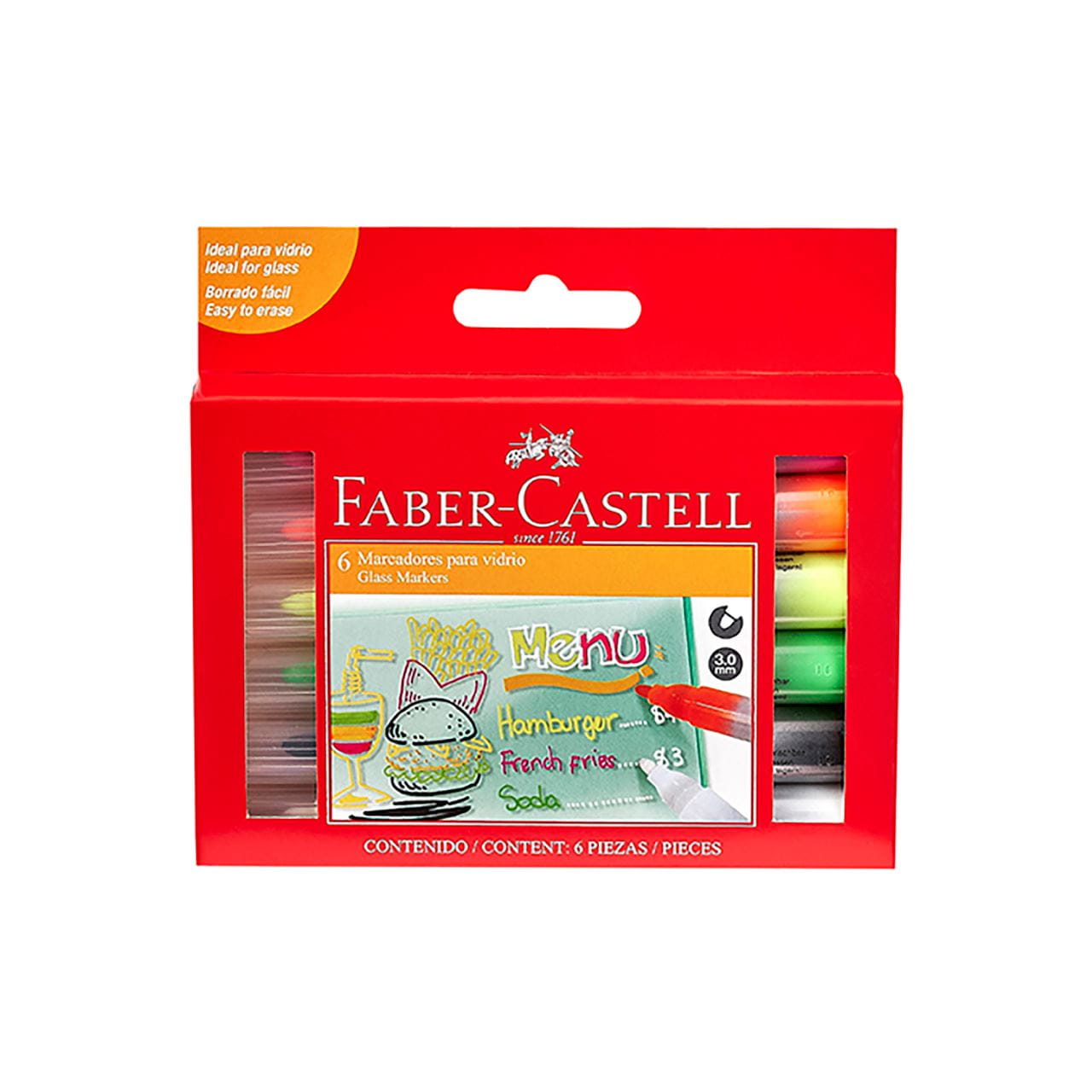 Faber-Castell - Glass marker set 6x