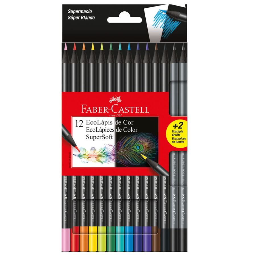 Supersoft colours x 12 + 2 graphite pencils