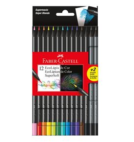 Faber-Castell - Supersoft colours x 12 + 2 graphite pencils