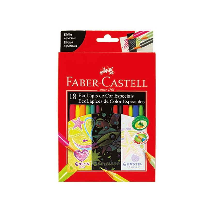 Faber-Castell - Col. Ecopencil 120918P pas,neo,met x18